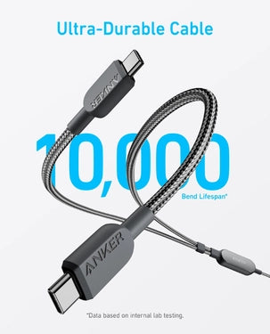 Anker 2-in-1 USB C to USB C Cable 140W Max | 4ft | Fast Charging | Flexible and Tough | 480 mbps Data Transfer Rate | A8895H11 - Black Anker 2-in-1 USB C to USB C Cable 140W Max | 4ft | Fast Charging | Flexible and Tough | 480 mbps Data Transfer Rate | A8895H11 - Black